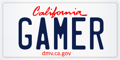 CA license plate GAMER