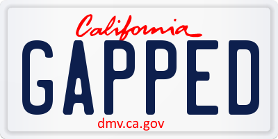 CA license plate GAPPED