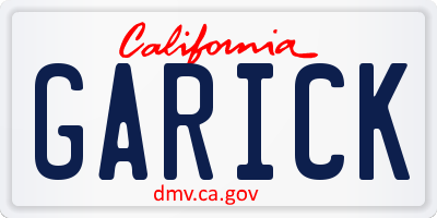 CA license plate GARICK