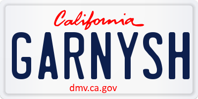 CA license plate GARNYSH