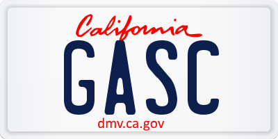 CA license plate GASC