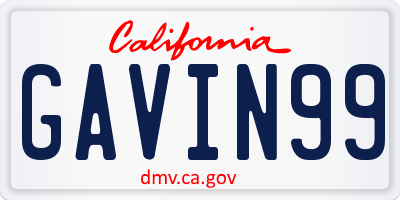 CA license plate GAVIN99