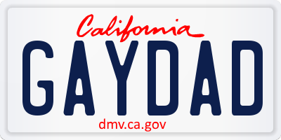 CA license plate GAYDAD