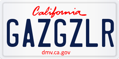 CA license plate GAZGZLR