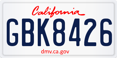 CA license plate GBK8426