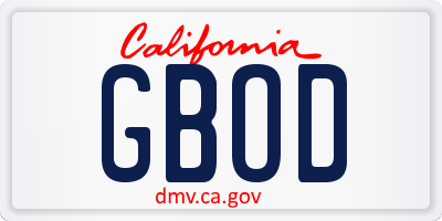 CA license plate GBOD