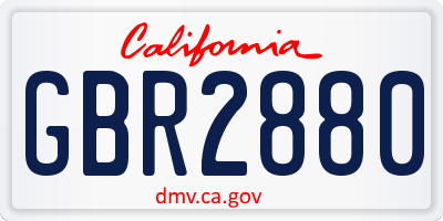 CA license plate GBR2880