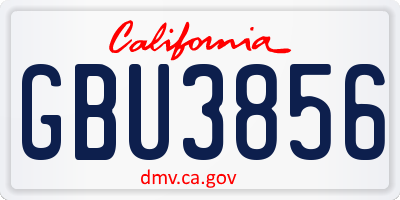 CA license plate GBU3856