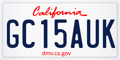 CA license plate GC15AUK