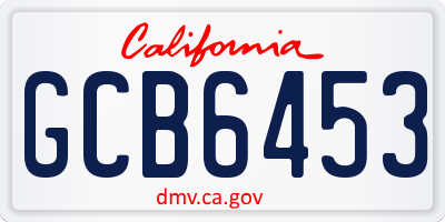 CA license plate GCB6453