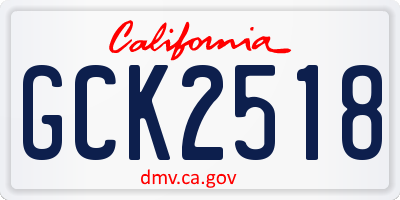 CA license plate GCK2518