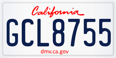 CA license plate GCL8755