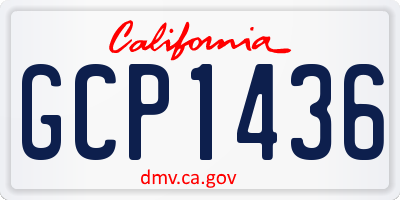 CA license plate GCP1436