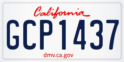 CA license plate GCP1437