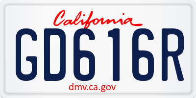 CA license plate GD616R