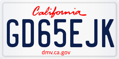 CA license plate GD65EJK