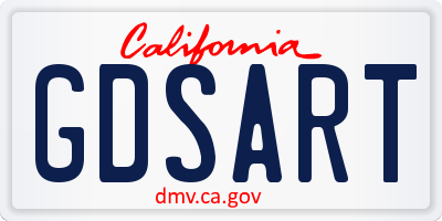 CA license plate GDSART