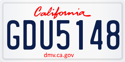 CA license plate GDU5148