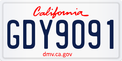 CA license plate GDY9091