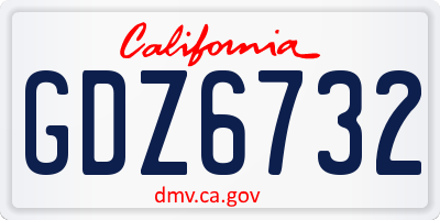 CA license plate GDZ6732