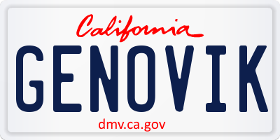 CA license plate GENOVIK