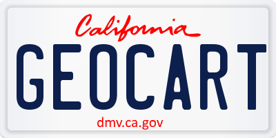 CA license plate GEOCART