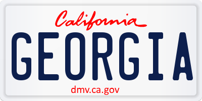 CA license plate GEORGIA