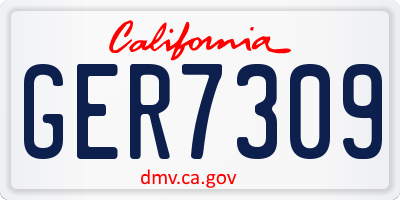 CA license plate GER7309