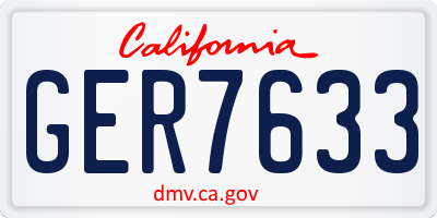 CA license plate GER7633