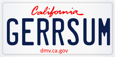 CA license plate GERRSUM