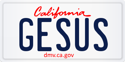 CA license plate GESUS