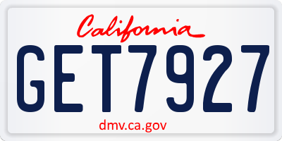 CA license plate GET7927