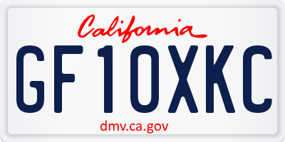 CA license plate GF10XKC