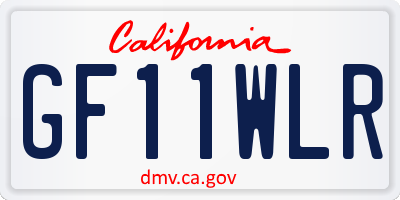 CA license plate GF11WLR