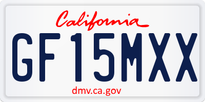 CA license plate GF15MXX