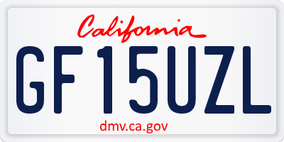 CA license plate GF15UZL