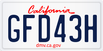 CA license plate GFD43H