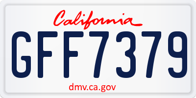 CA license plate GFF7379