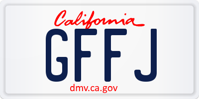 CA license plate GFFJ