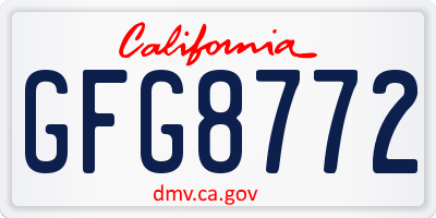 CA license plate GFG8772