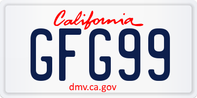 CA license plate GFG99