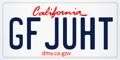 CA license plate GFJUHT