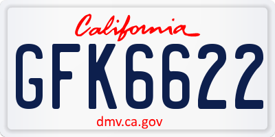 CA license plate GFK6622