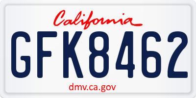 CA license plate GFK8462