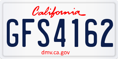 CA license plate GFS4162