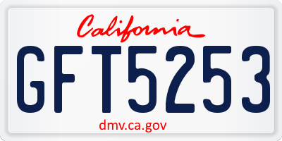 CA license plate GFT5253