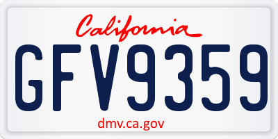 CA license plate GFV9359