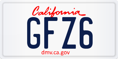 CA license plate GFZ6