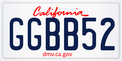 CA license plate GGBB52