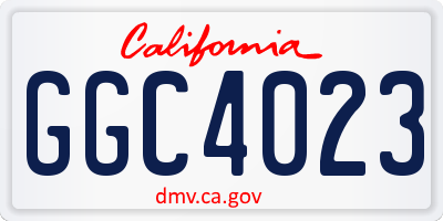 CA license plate GGC4023